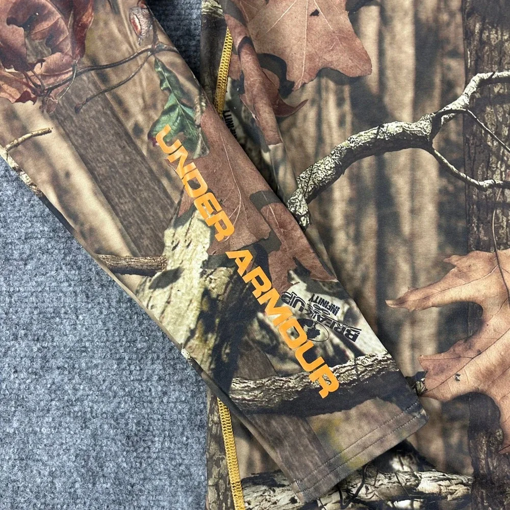 Under Armour ColdGear Shirt Mens Large Camo Mossy‎ Oak Break-Up Infinity Hunting